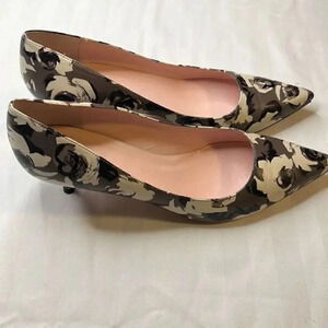 Kate Spade black floral heels size 10b